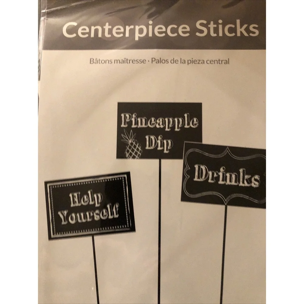 3 ct Chalkboard Centerpiece Sticks Signs 4